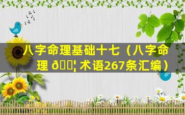 八字命理基础十七（八字命理 🐦 术语267条汇编）